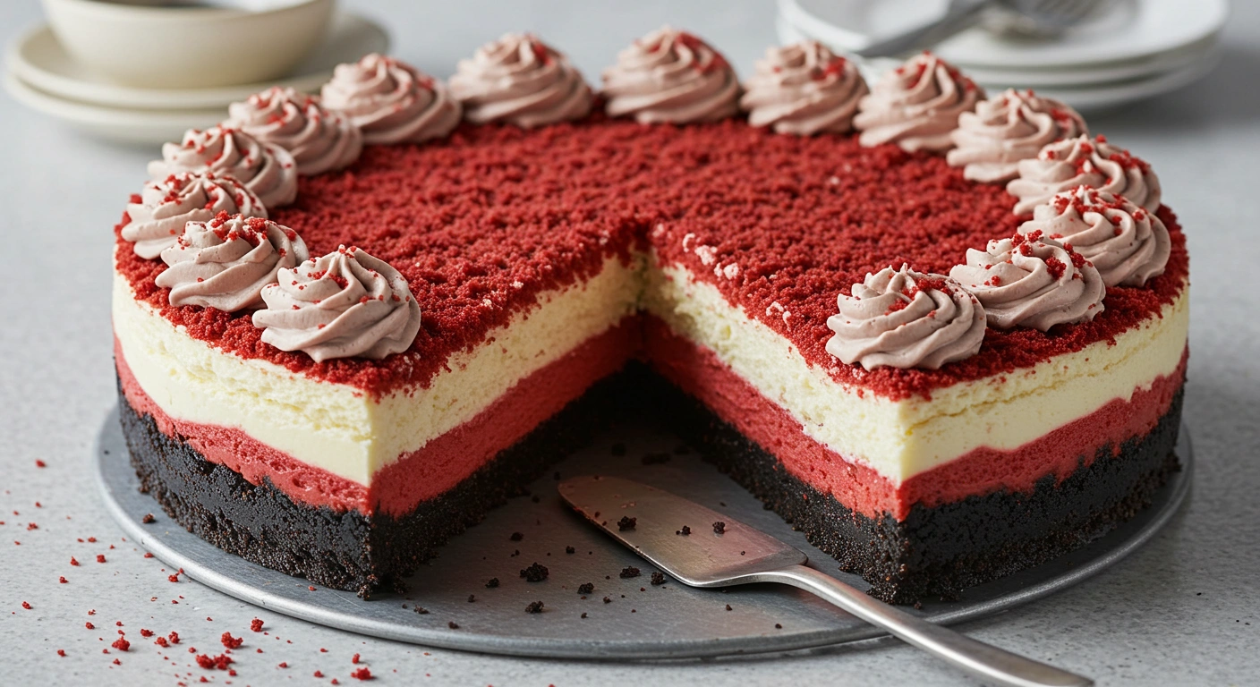 The Best Red Velvet Oreo Cheesecake - tertiary view